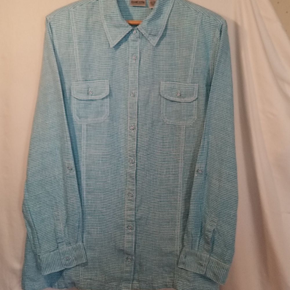 Chico's Vintage 100% Linen Top Size 3